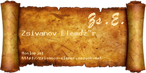 Zsivanov Elemér névjegykártya