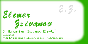 elemer zsivanov business card